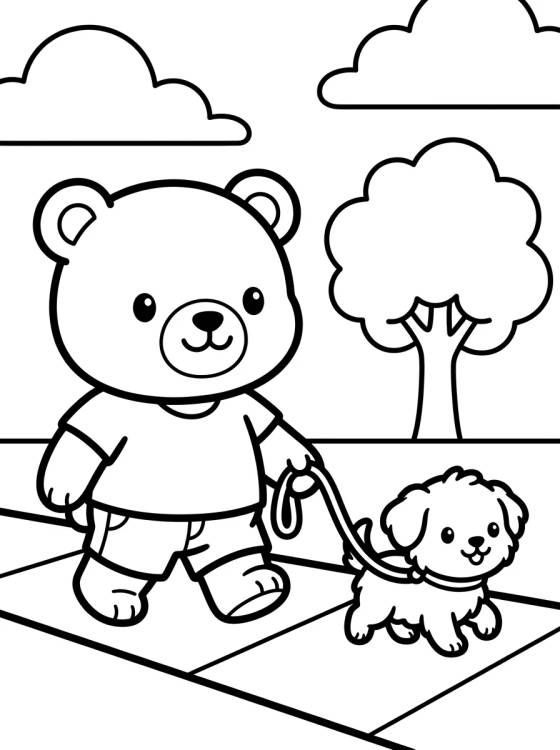 Desenho de Bobbie Paseando con su Perrito para colorir e imprimir grátis