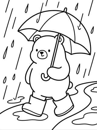 Desenho de Bobbie Paseando bajo la Lluvia para colorir e imprimir grátis