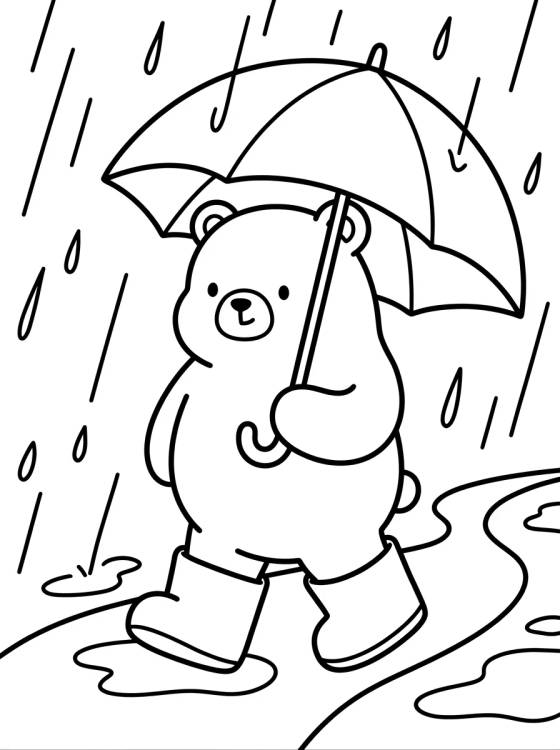 Desenho de Bobbie Paseando bajo la Lluvia para colorir e imprimir grátis