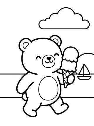 Desenho de Bobbie Comiendo Helado en el Paseo para colorir e imprimir grátis