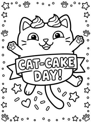 Desenho de Pastelillo Gato con Chispas Mágicas para colorir e imprimir grátis