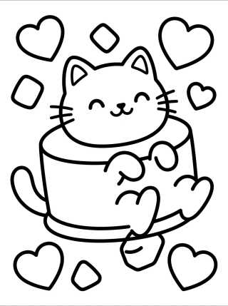 Desenho de Pastelillo Gato con Chispas Mágicas para colorir e imprimir grátis