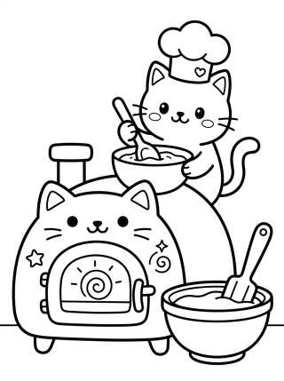 Desenho de Pastelillo Cocinero en el Horno Mágico para colorir e imprimir grátis