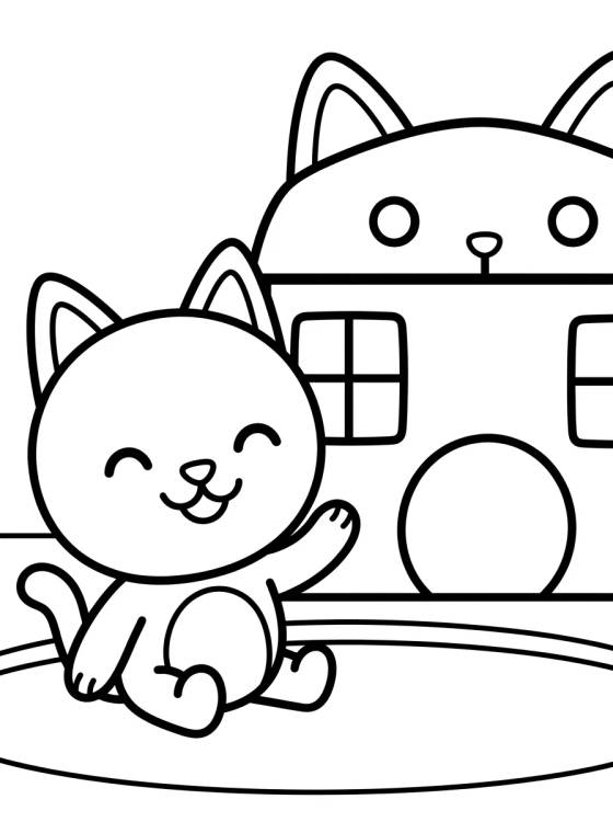 Desenho de Pastelillo Gato y la Casa Mágica para colorir e imprimir grátis