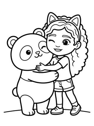 Desenho de Pastelillo y Gabby Abrazados para colorir e imprimir grátis