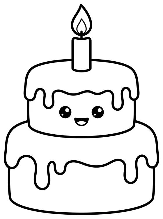 Desenho de Pastel de Cumpleaños de Niveles para colorir e imprimir grátis
