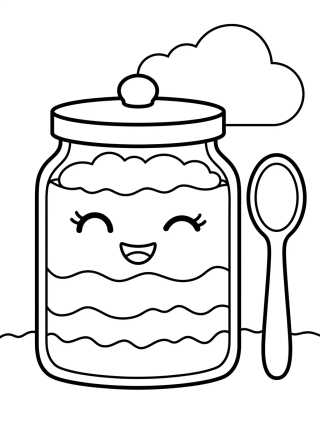 Desenho de Pastel en Frasco Kawaii para colorir e imprimir grátis