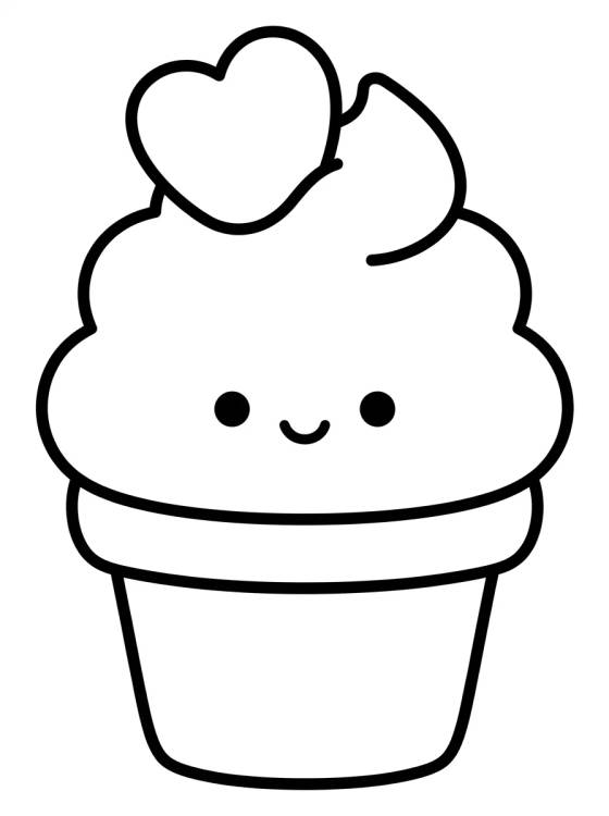 Desenho de Cupcake de Helado Tierno para colorir e imprimir grátis