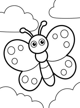 Desenho de Mariposa con Alas de Corazón para colorir e imprimir grátis