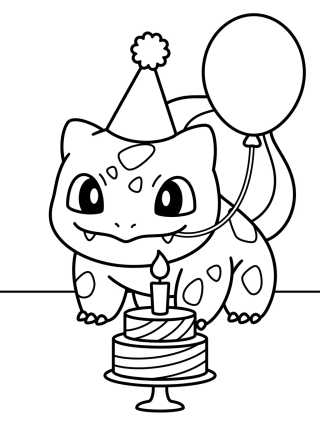 Desenho de Bulbasaur de Cumpleaños para colorir e imprimir grátis