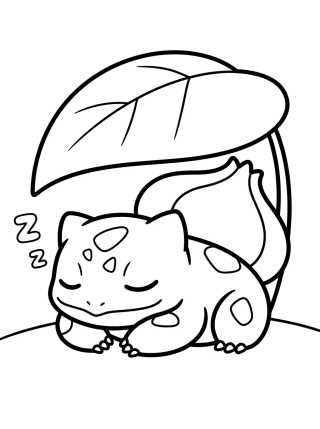 Desenho de Bulbasaur Durmiendo para colorir e imprimir grátis