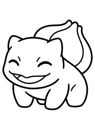 Desenho de Bulbasaur Feliz Sonriendo para colorir e imprimir grátis