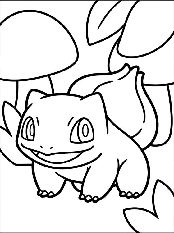 Desenho de Bulbasaur en el Bosque para colorir e imprimir grátis