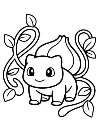 Desenho de Bulbasaur Usando Látigo Cepa para colorir e imprimir grátis