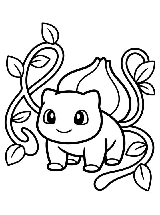 Desenho de Bulbasaur Usando Látigo Cepa para colorir e imprimir grátis