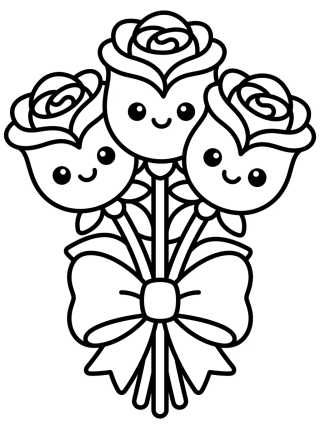 Desenho de Ramo de Rosas Tierno para colorir e imprimir grátis