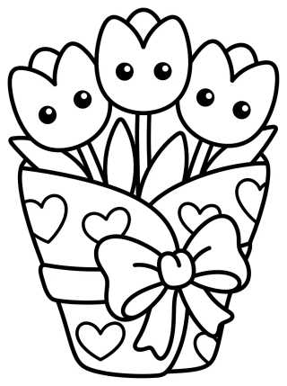 Desenho de Ramo de Tulipanes Encantado para colorir e imprimir grátis