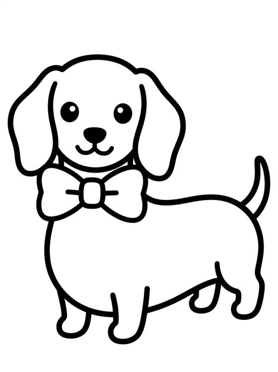 Desenho de Perro Salchicha Gracioso para colorir e imprimir grátis