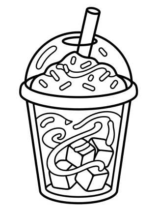 Desenho de Café Helado con Chispas para colorir e imprimir grátis