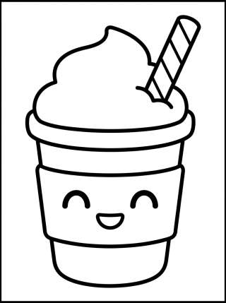 Coleção de desenhos para colorir: Cafés y Bebidas Kawaii