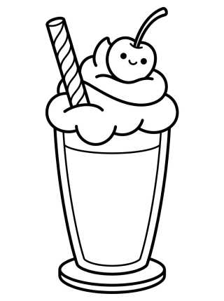 Desenho de Malteada de Vainilla y Cereza para colorir e imprimir grátis