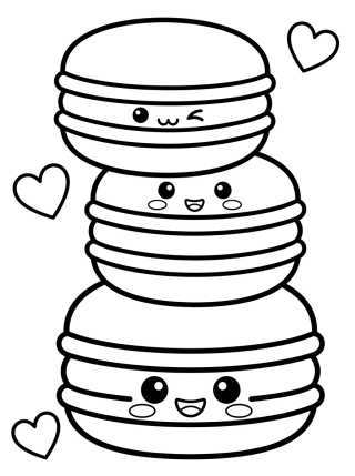 Desenho de Torre de Macarons Lindos para colorir e imprimir grátis