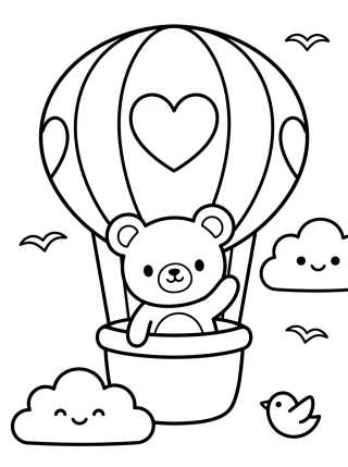 Desenho de Osito Viajero en Globo para colorir e imprimir grátis