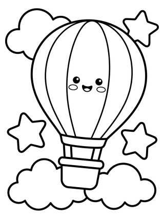 Desenho de Globo Aerostático Tierno para colorir e imprimir grátis