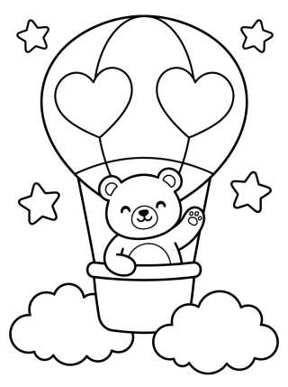 Desenho de Osito Viajero en Globo para colorir e imprimir grátis