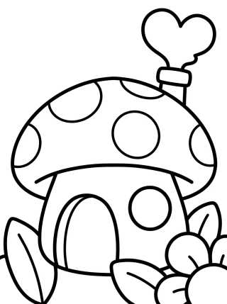 Desenho de Casita de Hongo Tierna para colorir e imprimir grátis