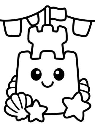 Desenho de Castillo de Arena Tierno para colorir e imprimir grátis