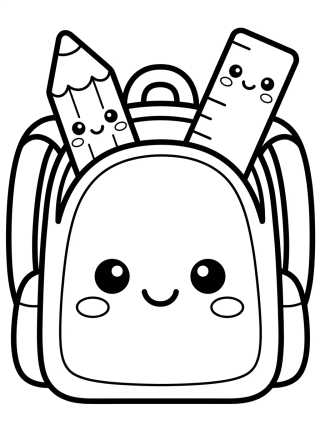 Desenho de Mochila Linda de Regreso a Clases para colorir e imprimir grátis