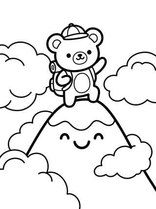 Desenho de Osito Alpinista en la Montaña para colorir e imprimir grátis