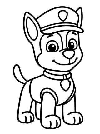 Desenho de Chase de la Patrulla Canina Tierno para colorir e imprimir grátis