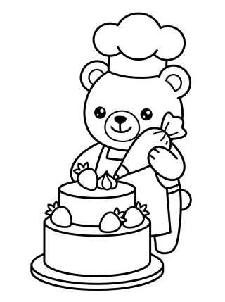 Desenho de Bobbie Pastelero Haciendo un Pastel para colorir e imprimir grátis