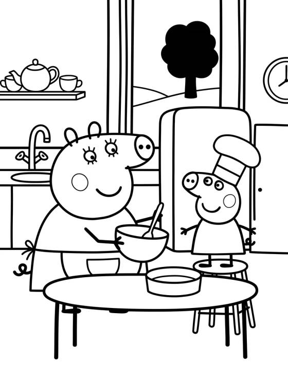 Desenho de Cocina de la Casa de Peppa para colorir e imprimir grátis