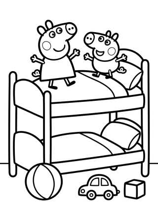 Desenho de Habitación de Peppa y George para colorir e imprimir grátis