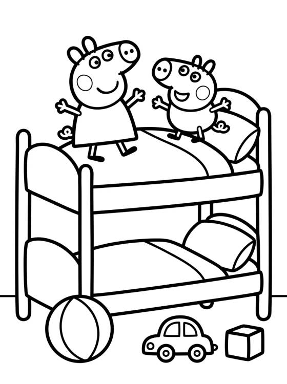 Desenho de Habitación de Peppa y George para colorir e imprimir grátis