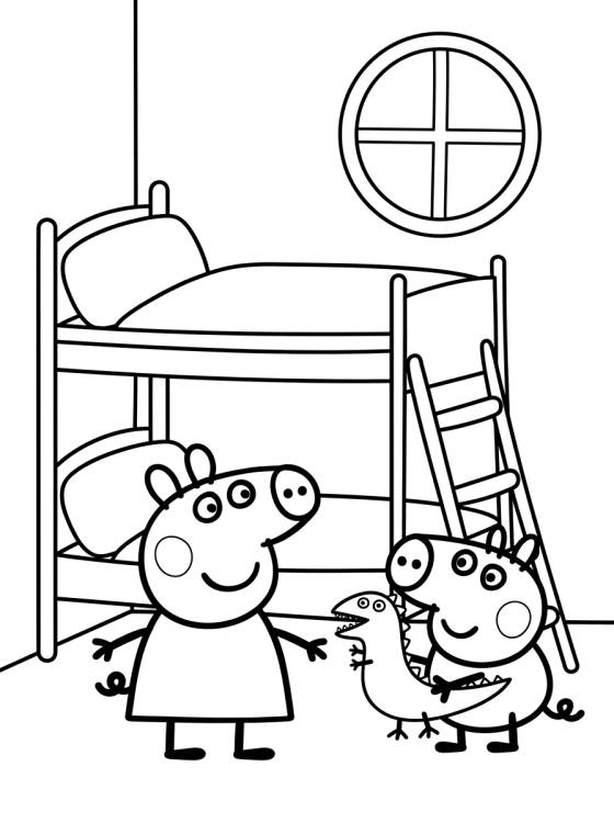 Desenho de Cuarto de Peppa y George para colorir e imprimir grátis