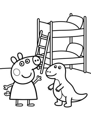 Desenho de Cuarto de Peppa y George para colorir e imprimir grátis