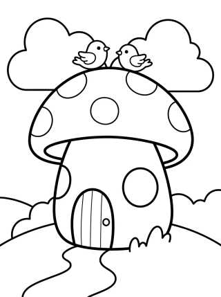 Desenho de Casita Hongo Acogedora para colorir e imprimir grátis