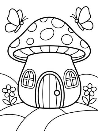 Desenho de Casita de Campo Hongo Encantada para colorir e imprimir grátis