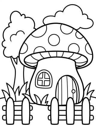 Desenho de Casita de Hongo Acogedora para colorir e imprimir grátis