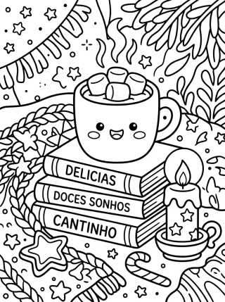 Desenho de Momento de Chocolate Caliente para colorir e imprimir grátis
