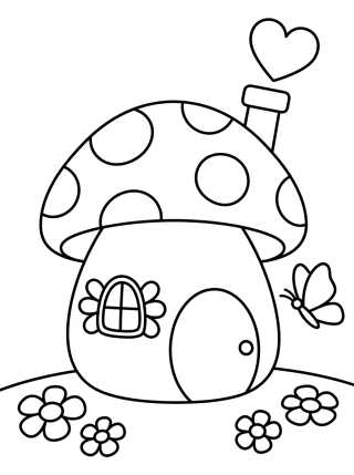 Desenho de Casita de Hongo Acogedora para colorir e imprimir grátis
