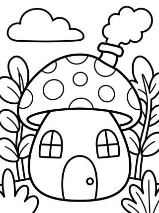 Desenho de Casita Hongo Acogedora para colorir e imprimir grátis