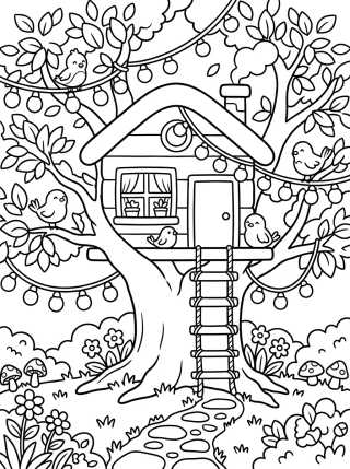 Desenho de Casita en el Árbol Tierna para colorir e imprimir grátis
