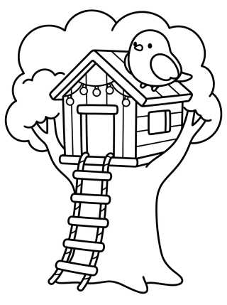 Desenho de Casita del Árbol Tierna para colorir e imprimir grátis