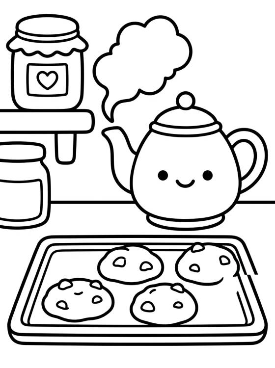 Desenho de Cocina con Galletas Calientitas para colorir e imprimir grátis