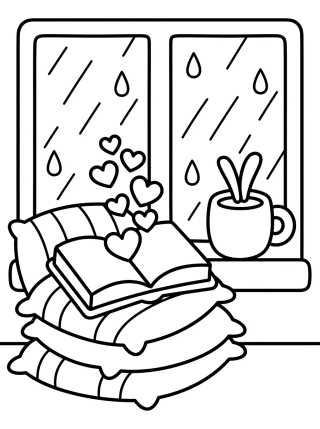 Desenho de Lectura junto a la Ventana para colorir e imprimir grátis